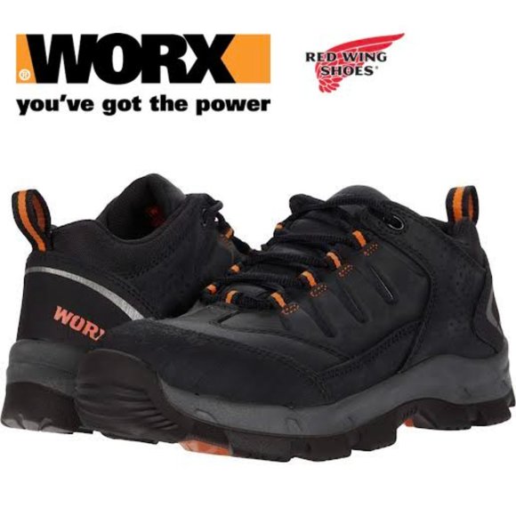 NIB $115 WORX Women 6 Hiking Sneaker Boots 3" Cobalt Hiker Steel Toe in Black - Picture 1 of 9